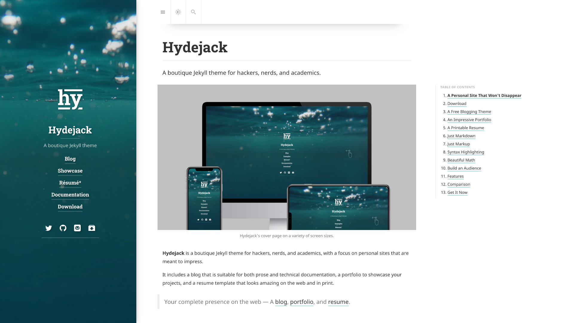 Hydejack Site